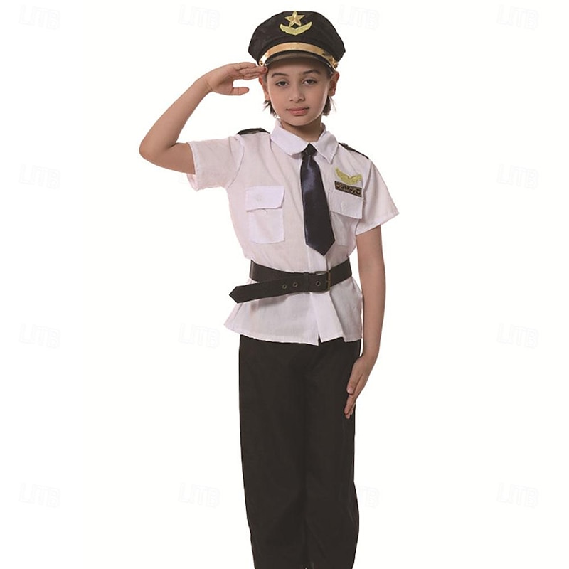 Boys Girls' Pilot Cosplay Costume Outfits For Masquerade Cosplay Kid's Top Pants Belt
