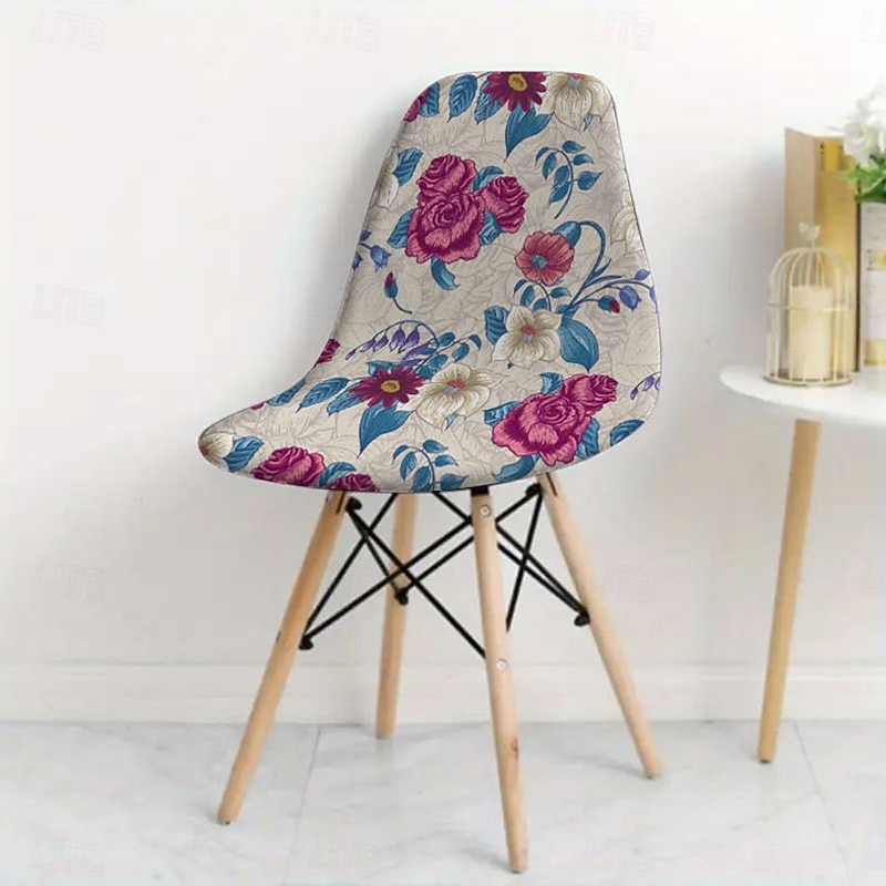 Shell Dining Chair Cover Mid Century High Back Dining Chair Cover Modern Style for Kitchen Dining Room Chair Slipcovers Dining Chair Cover