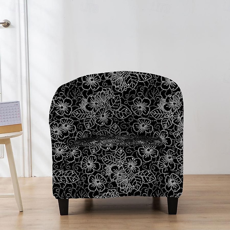 Club Chair Slipcover Barrel Chair Slipcover Tub Chair Cover Stretch Armchair Covers Sofa Cover Furniture Protector for Living Room Floral Printed3