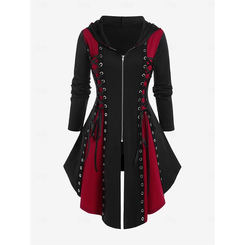 Punk & Gothic Medieval Renaissance Dress Cosplay Costume Witch Goth Girl Fancy Dress Women's Walpurgis Night Halloween Carnival Masquerade Party / Evening Festival Adults' Dress3