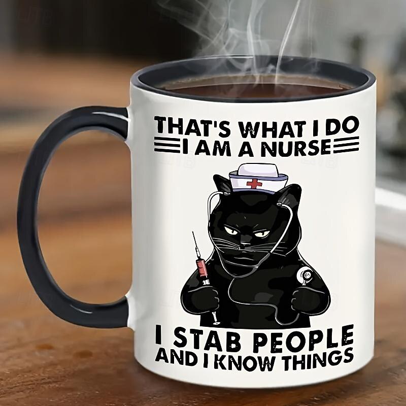 Cat Mug - 'Touch My Coffee' Mug: Funny Quote Coffee Cup, Ideal Gift for Friend, Sister, Cat Mom - Ceramic Mug for Coffee Drinkers and Kitty Owners - 11 Oz2