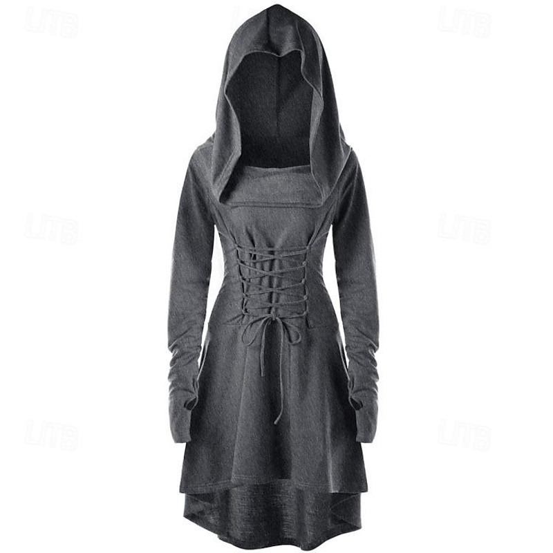 Medieval Renaissance Cocktail Dress Dress Cosplay Costume Viking Outlander Ranger Fancy Dress Women's Viking Fantasy Halloween Carnival Masquerade Party Festival Adults' Dress3
