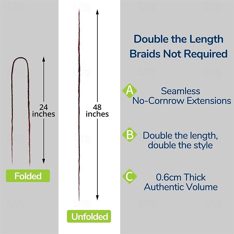 24 Inch Dreadlocks Extensions Goddess Locs Crochet Hair for Women 10 Strands Handmade Dreadlock crochet hair braids Synthetic thin 0.6cm Hippie Straight Double Ended Dreads3