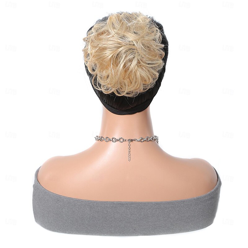 chignons Hair Bun Synthetic Hair Hair Piece Hair Extension Wavy Bouncy Curl Party Daily Daily Wear Blonde3