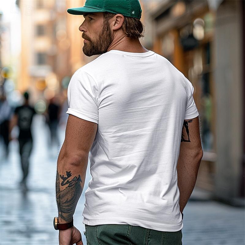 Men's Shamrock National Flag T Shirt Tee Top Cotton Short Sleeve Graphic Shirt Black White Comfortable Tee St.Patrick's Day Holiday Fashion Designer Clothing2