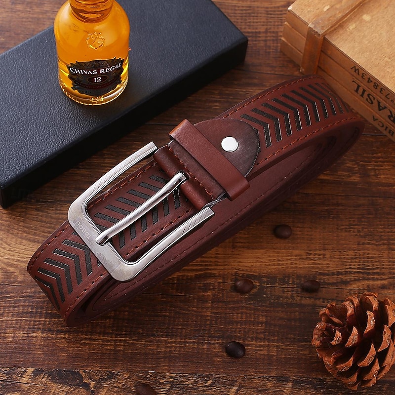 6 Pcs/Set Men's Gift Set with Box Leather Belt Wallet Tie Cufflinks Watch Pen Gifts for Men4
