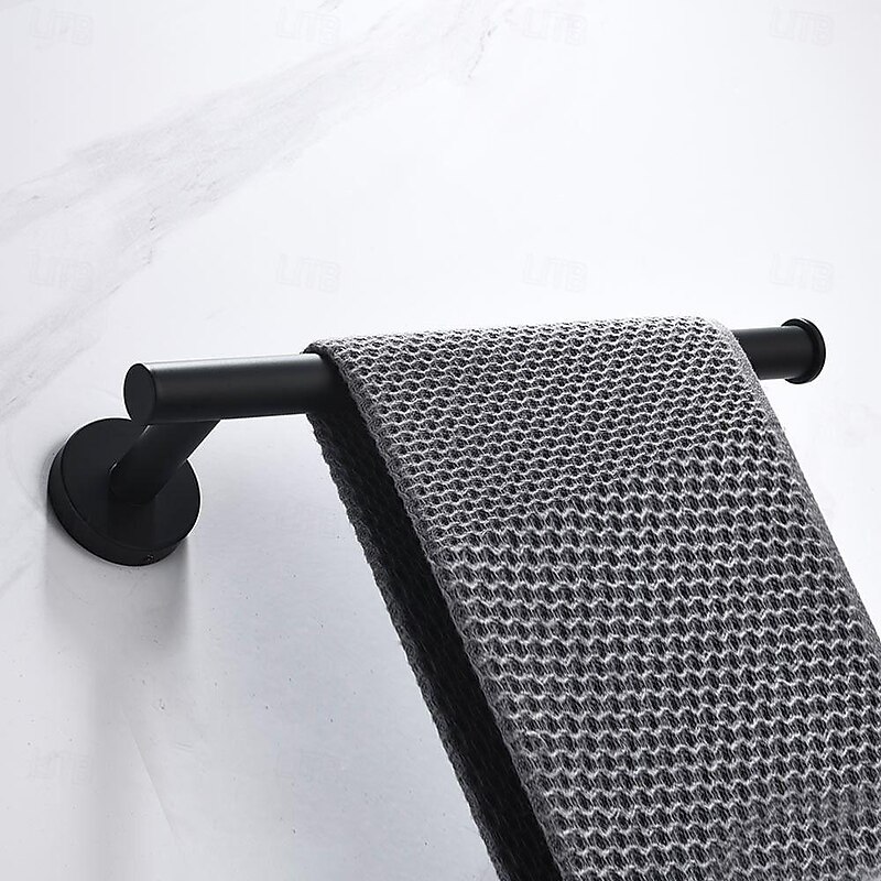 Matte Black Towel Rail Durable Wall Mounted Towel Rack Towel Bar Modern Stainless Steel for Bathroom Kithchen4