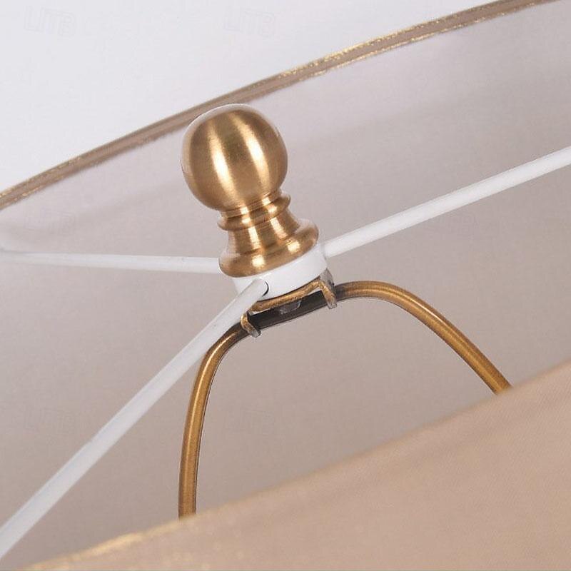 Table Lamps Metal Base Bedside Table Lamp Fabric Shade Nightstand Lamps Suitable for Living Room,Bedroom and Office4