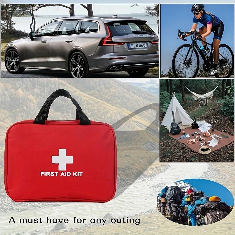 Portable First Aid Kit For Outdoor Travel Camping Hiking Adventures - Multi-Purpose Emergency Supplies Bag (With Essential Medical Equipment)4