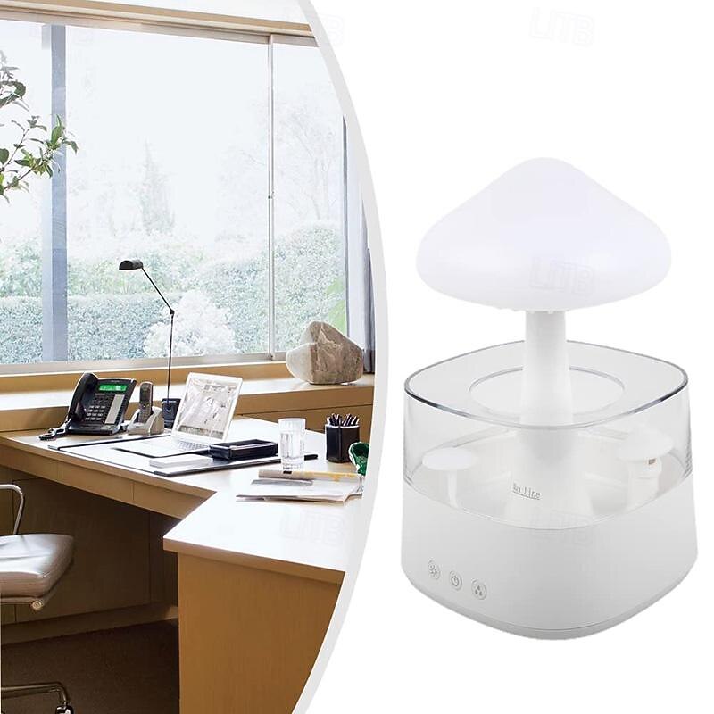 LED Smart Light Rain Lamp Cloud Humidifier Home Creative Large Fog Capacity Colorful Atmosphere Lamp Essential Oil Raindrops Wood Grain Mushroom Aromatherapy Machine3