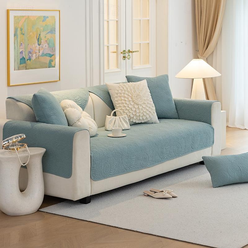 100% Cotton Sofa Slipcover Sofa Seat Cover Sectional Couch Covers,Furniture Protector Anti-Slip Couch Covers for Dogs Cats Kids(Sold by Piece/Not All Set)2