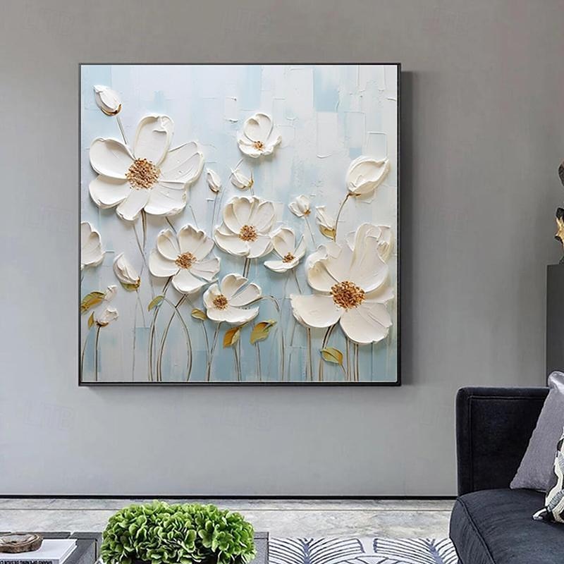 Impressionism Abstract Palette Knife flowers wall art Hand painted 3D Floral Painting Handmade Colorful 3D Textured Paintings Modern Decorative Paintings No Frame4
