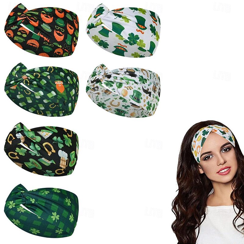 Shamrock Irish Halloween Headpiece Headband 6 PCS Classic & Timeless Dailywear Adults' Women's Girls' Carnival Masquerade Saint Patrick's Day Party Masquerade Easy Halloween Costumes Dress Up