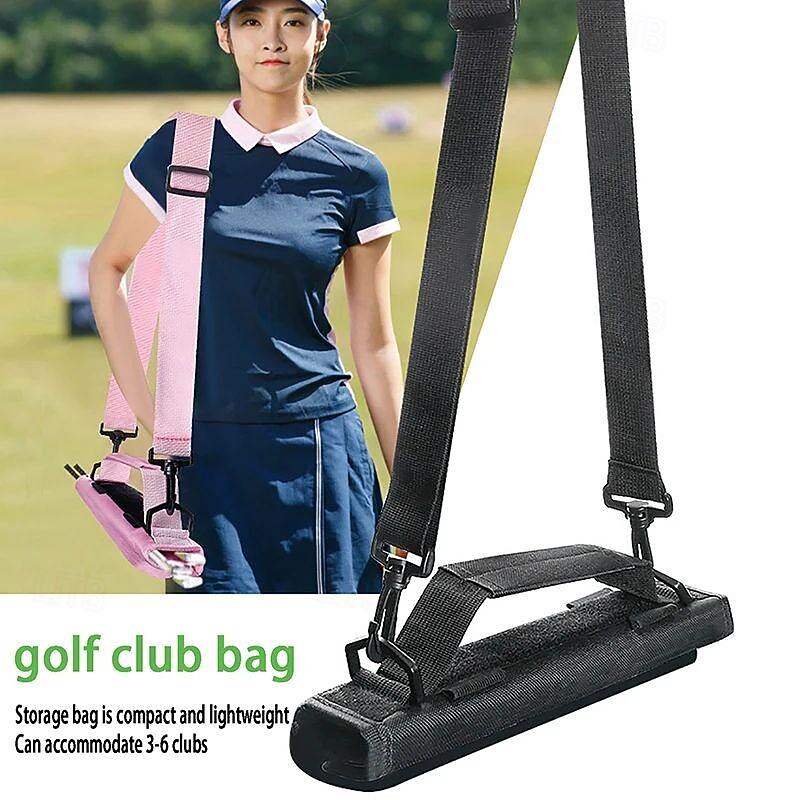 Mini Lightweight Nylon Golf Club Carrier Bag Carry Driving Range Travel Bag Golf Training Case With Adjustable Shoulder Straps2