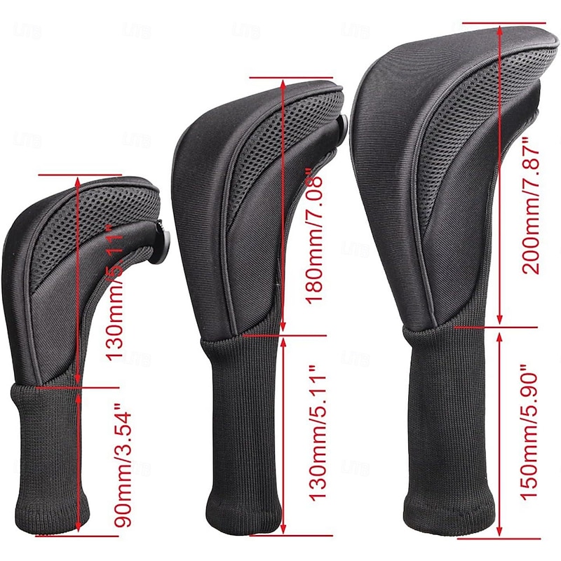 3pcs Golf Club Cover Golf Fan Product Golf Club Cover Driver For Protection Cover Long Neck Anti-friction Club For Head Golf Club Headcover Driver Wood Set Golf Club Covers For Woods And Hybrids Golf2