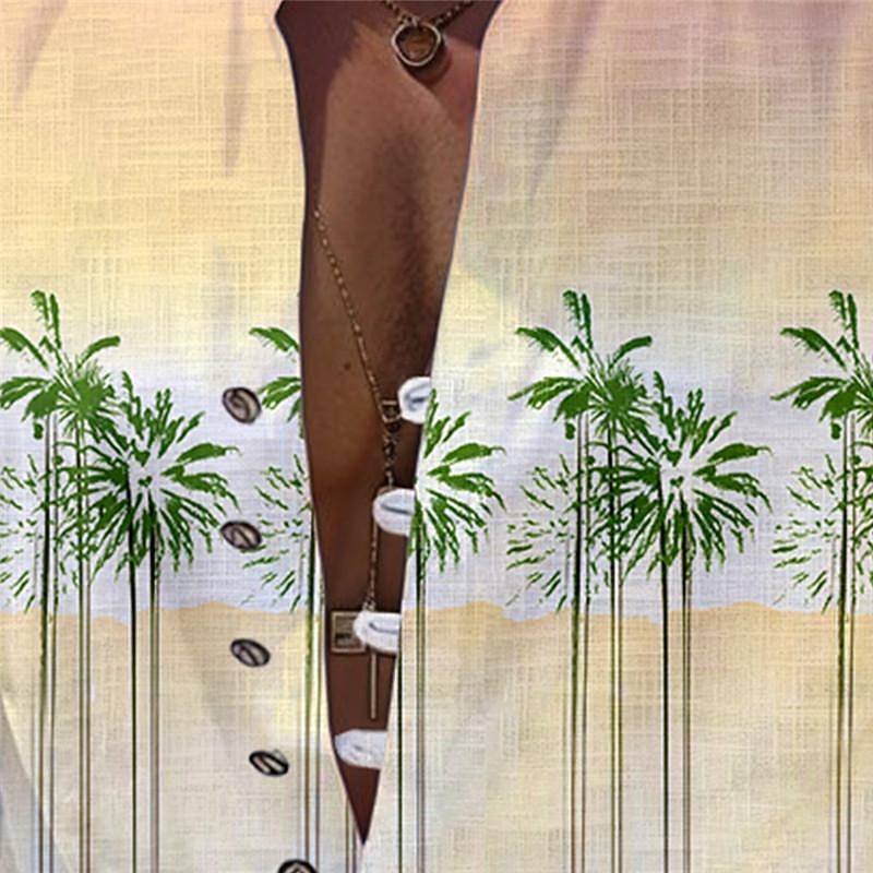 Men's Palm Tree Tropical Plants Summer Hawaiian Shirt Aloha Shirt Printed Shirts Short Sleeves Shirt Standing Collar Hawaiian Resort Vacation Holiday Daily Wear Yellow Blue Orange S M L3