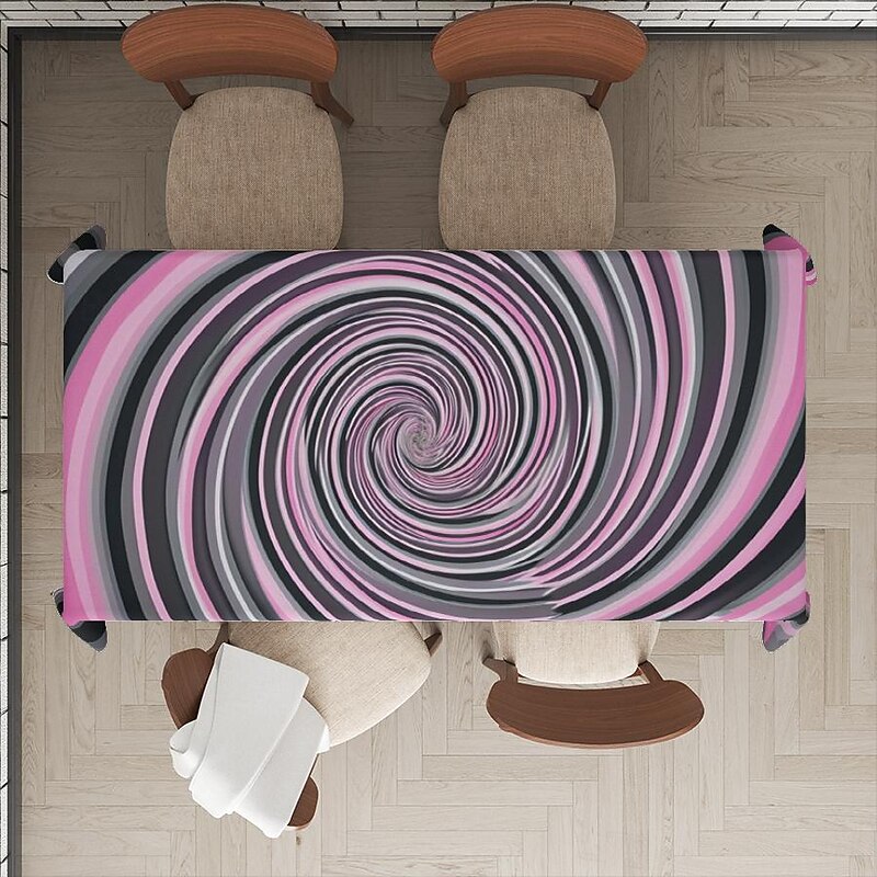 Whirlpool Print Rectangle Tablecloth Waterproof Rectangular Table Cloth  for Kitchen Dining4