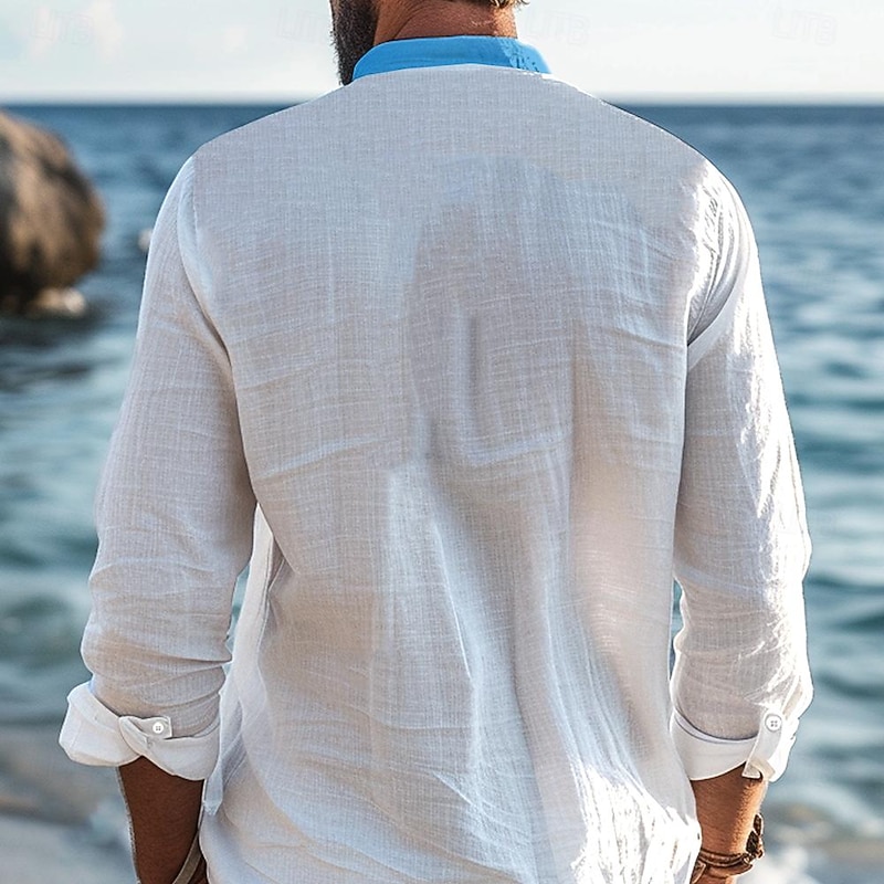 Men's Tropical Turtle Shirt Summer Hawaiian Shirt Aloha Shirt Long Sleeve Shirt Standing Collar Hawaiian Resort Daily Wear Going out Weekend Blue Brown Green S M L2