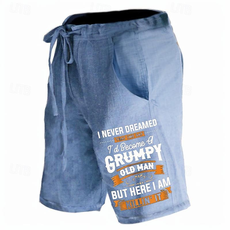 Men's Graphic Prints Old Man Shorts Summer Shorts Casual Shorts Mid Waist Streetwear Designer Outdoor Casual Daily Drawstring Elastic Waist Print Designer Clothing Apparel