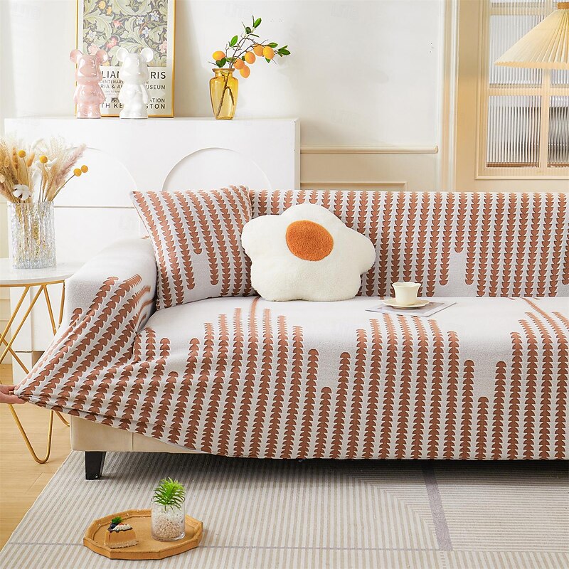 Stretch Sofa Cover Sofa Slipcovers Soft Durable Couch Cover 1 Piece Spandex Jacquard Velvet Washable Furniture Protector fit Armchair Seat/Loveseat/Sofa/XL Sofa - Main Image