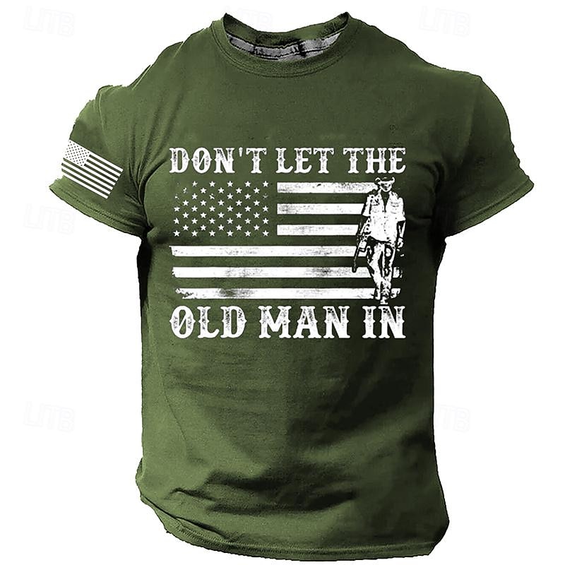 Men's Graphic Don't Let The Old Man In T Shirt Short Sleeve T shirt 3D Print Crew Neck Shirt Retro Vintage Casual Street Style Sports Outdoor Holiday Going out4