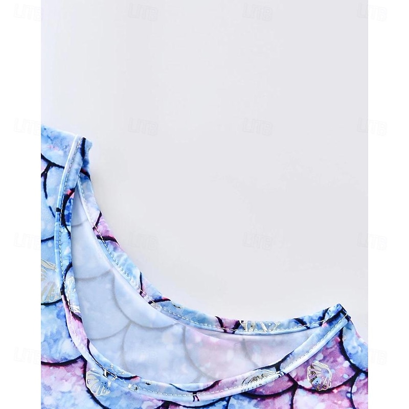 Elegant Girls' Mermaid-Style Princess Dress Eye-Catching Color Block Detail & Comfortable for Special Occasions, Birthday & Pageants, Easy to Care for (Hand Wash), Perfect for Kids 3-7 Years4