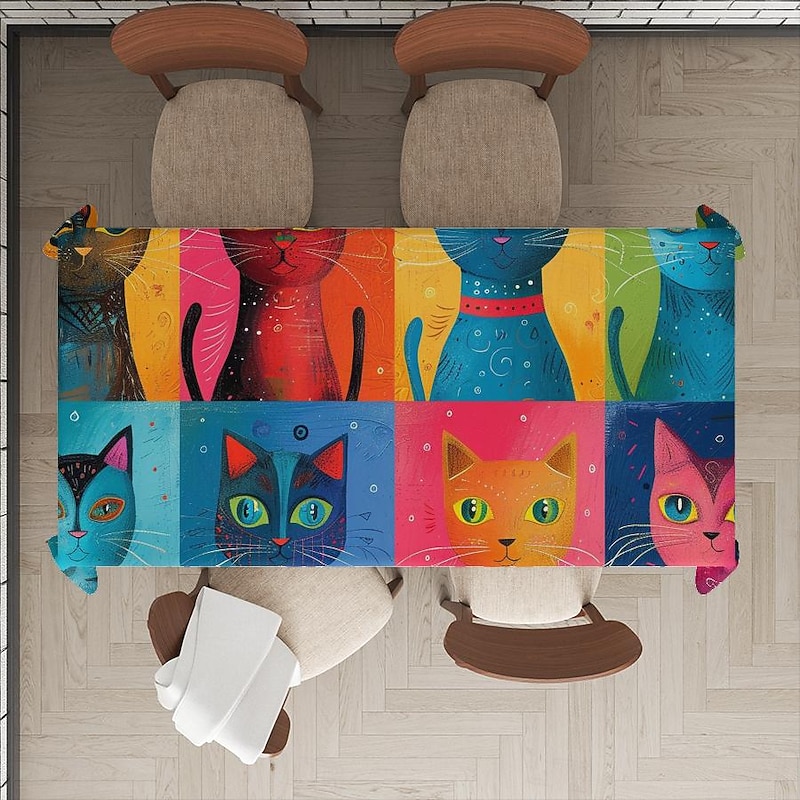 Animal Tablecloths for Family Gathering, Dining Table4