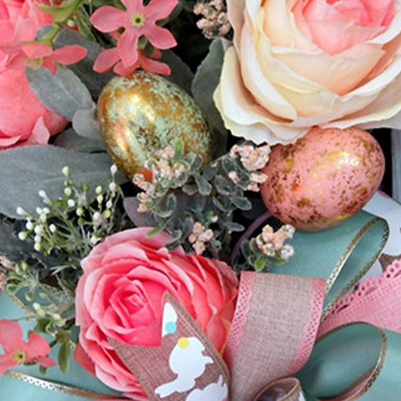 Artificial Easter Wreath Rabbit Wreath with Pastel Eggs and Mixed Twigs Spring Wreath for Front Door Bunny Wreath for Easter Decorations2