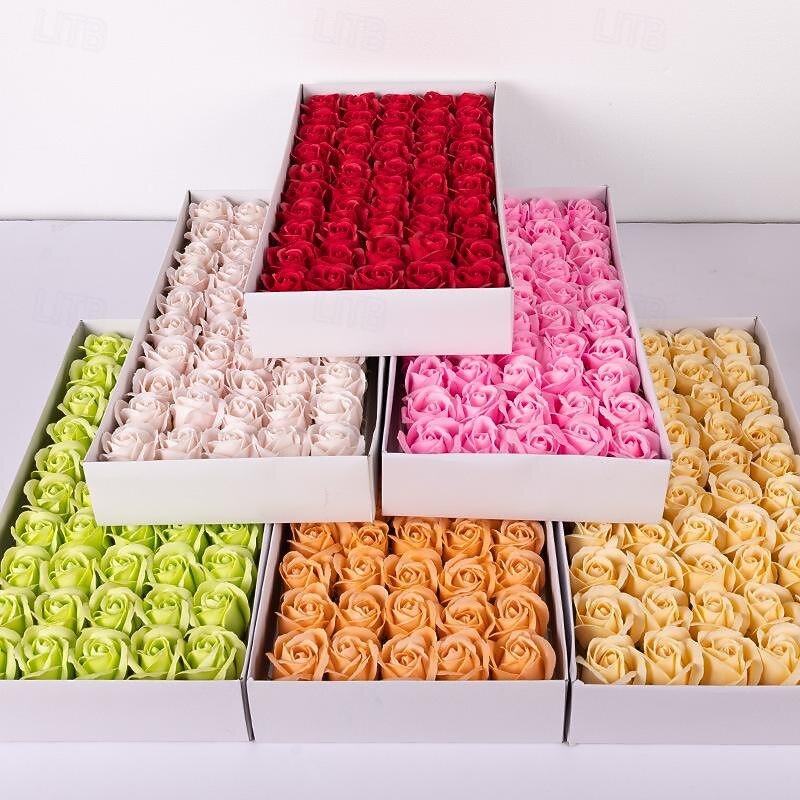 11 flowers  Soap Flower Head Soap Flower Rose With Base Simulation Flower Water Flower Vietnam Goddess Festival2