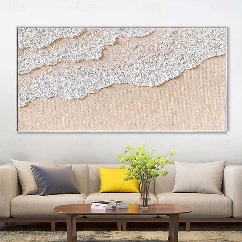 Oil Painting Hand painted Warm Textured Sea Paintings handmade Modern Ocean Art Abstract Canvas painting Custom Artwork Personalized Gifts Wabi Sabi Art Minimalist artwork painting Wall Decor  canvas