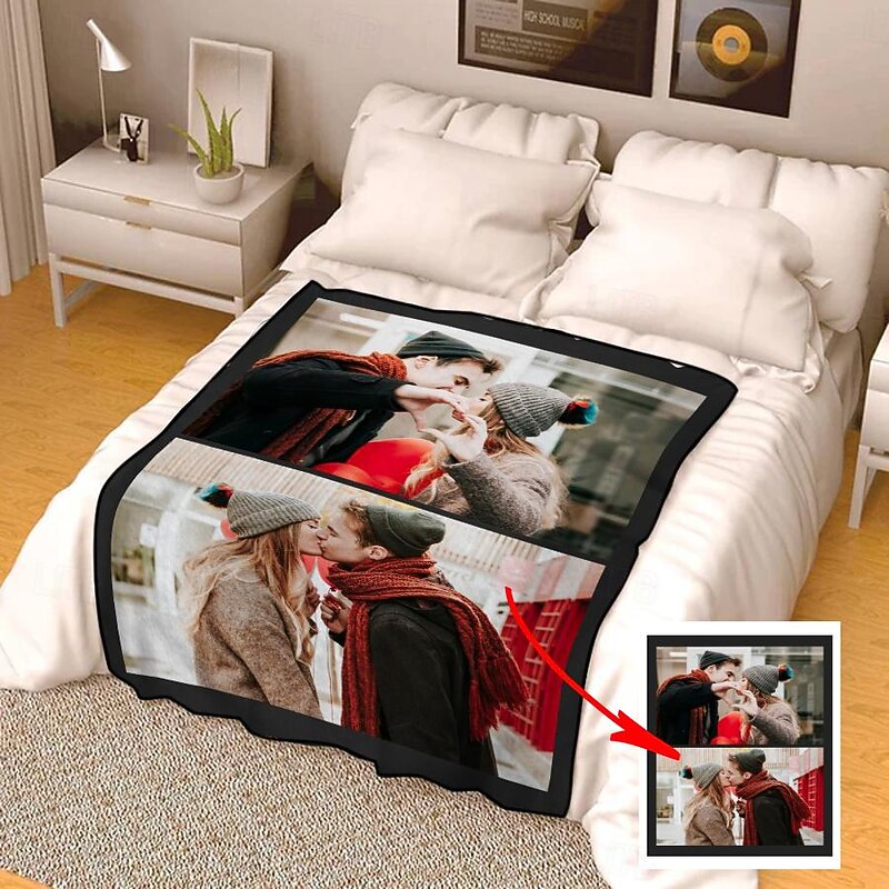 Customized Blanket Personalized Gifts 2Photos Personalized Couples Gifts Customized Picture Blanket I Love You Gifts Birthday Gift for Wife Husband Girlfriend Boyfriend Pets2