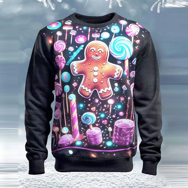 Ugly Christmas Sweater Men's Sweaters Rock Snowflake Gingerbread Pullover Jumper Knitwear Knitting New Years Eve Sweater Outdoor Daily Vacation Long Sleeve Crewneck Fall Winter Black Army Green Blue2