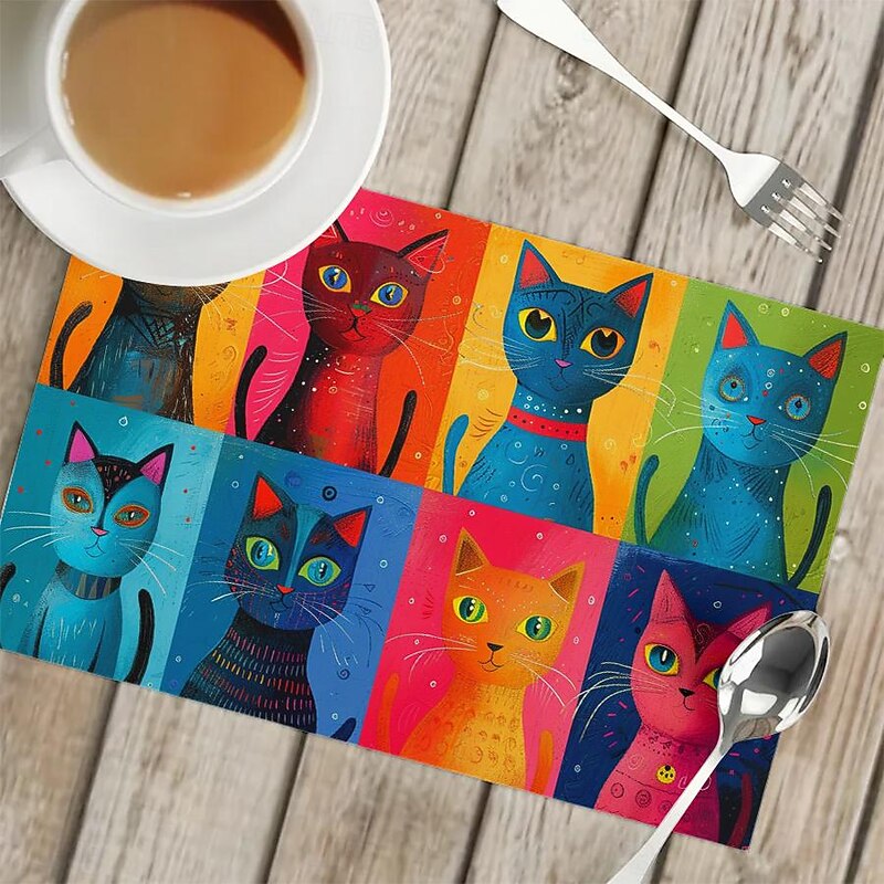 1PC Animal Pattern Placemat Table Mat 12x18 Inch Table Mats for Party Kitchen Dining Decoration2