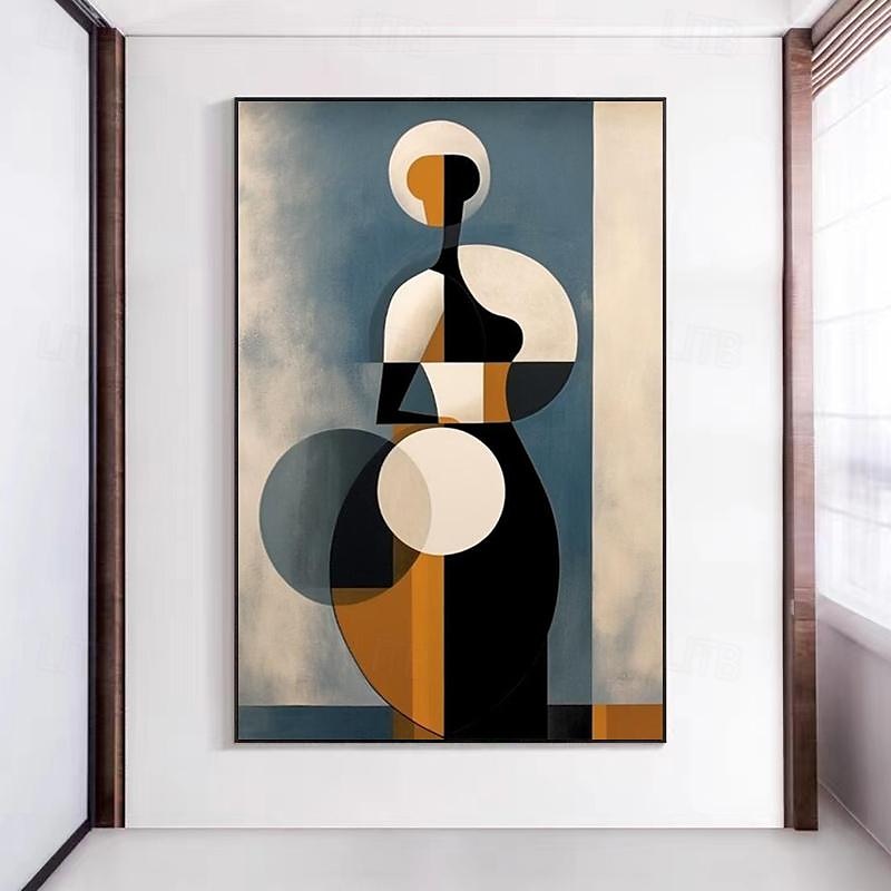 Handpainted Abstract Picasso style geometry girl Canvas Wall Art Modern Canvas Painting Home Wall Living Room Decor No Frame4