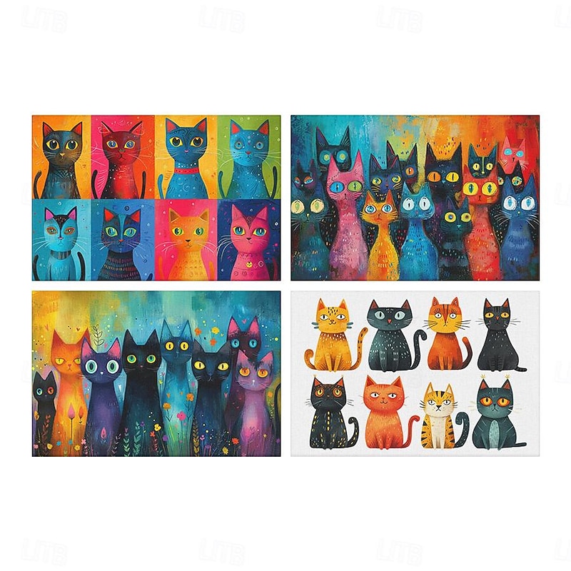 1PC Animal Pattern Placemat Table Mat 12x18 Inch Table Mats for Party Kitchen Dining Decoration