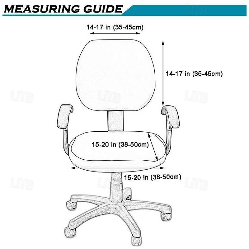 Office Chair Cover Computer Desk Chair Covers Stretch Spandex Anti-Dust Universal Split Rotating Swivel Chair Slipcover Protector 2 Pcs Set,Office Gift for Women Men2