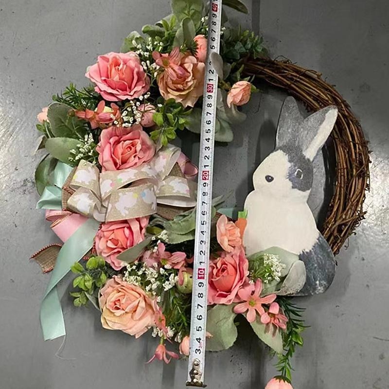 Artificial Easter Wreath Rabbit Wreath with Pastel Eggs and Mixed Twigs Spring Wreath for Front Door Bunny Wreath for Easter Decorations4