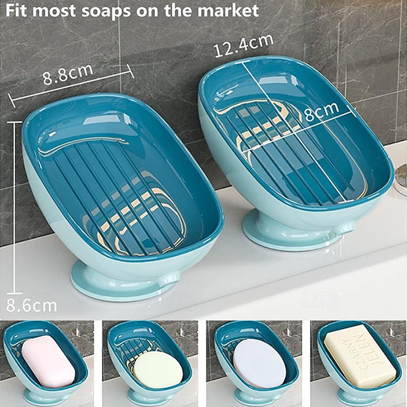 Soap Holder Self Draining for Sink Soap Holder Suction Cup Bar Soap Holder for Kitchen Bathtub3