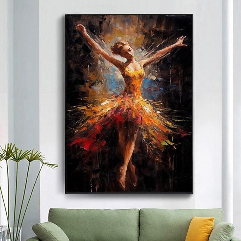 Original Ballet Dancer Hand painted Oil Painting On Canvas Large Wall Art Abstract Knife Textured Gril Oil Painting Living Room Wall Decor Gift No Frame2