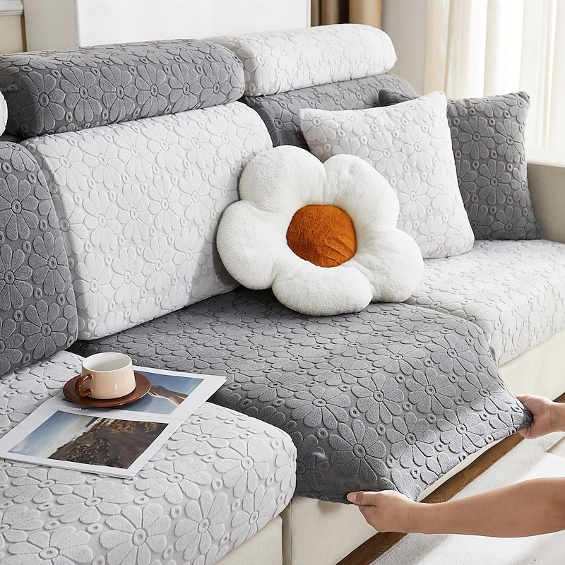 Magic Sofa Cover Stretch Jacquard Sofa Seat Couch Cushion Slipcovers, Anti-Slip Furniture Protector for Sectional 1/2/3/4 Seat Cover,L Shape Sofa Covers, Chaise Lounge Sofa Slipcover4