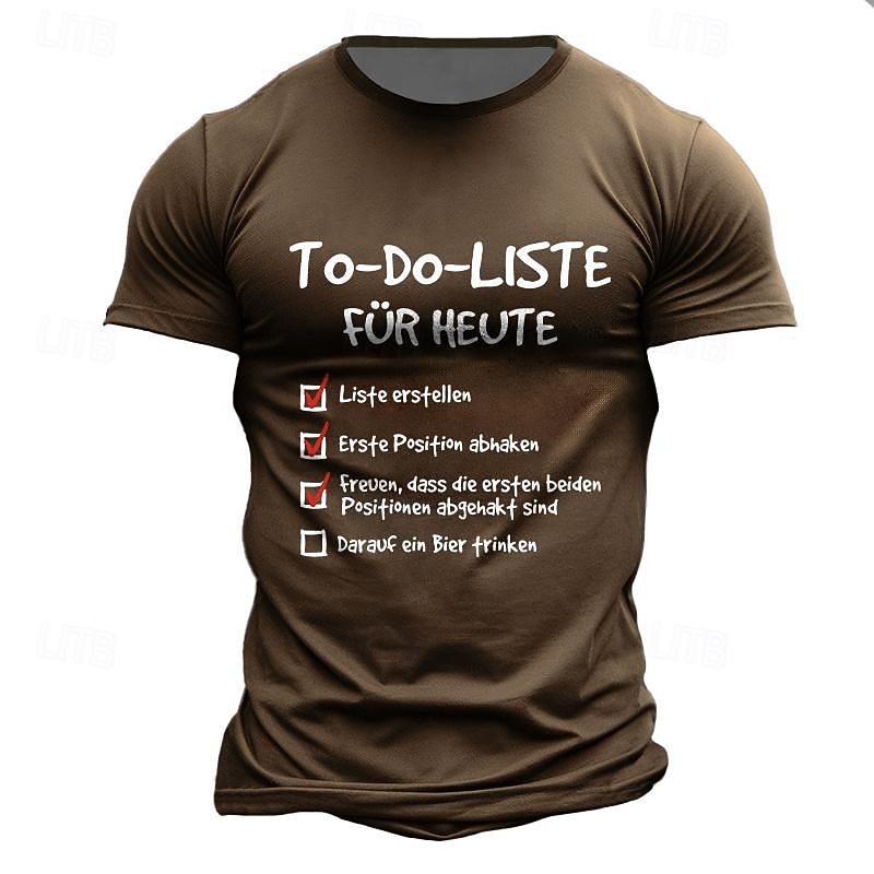 Men's Funny To-Do List T-Shirt - Hilarious Beer Humor Sarcastic Productivity Graphic Short Sleeve Top 5
