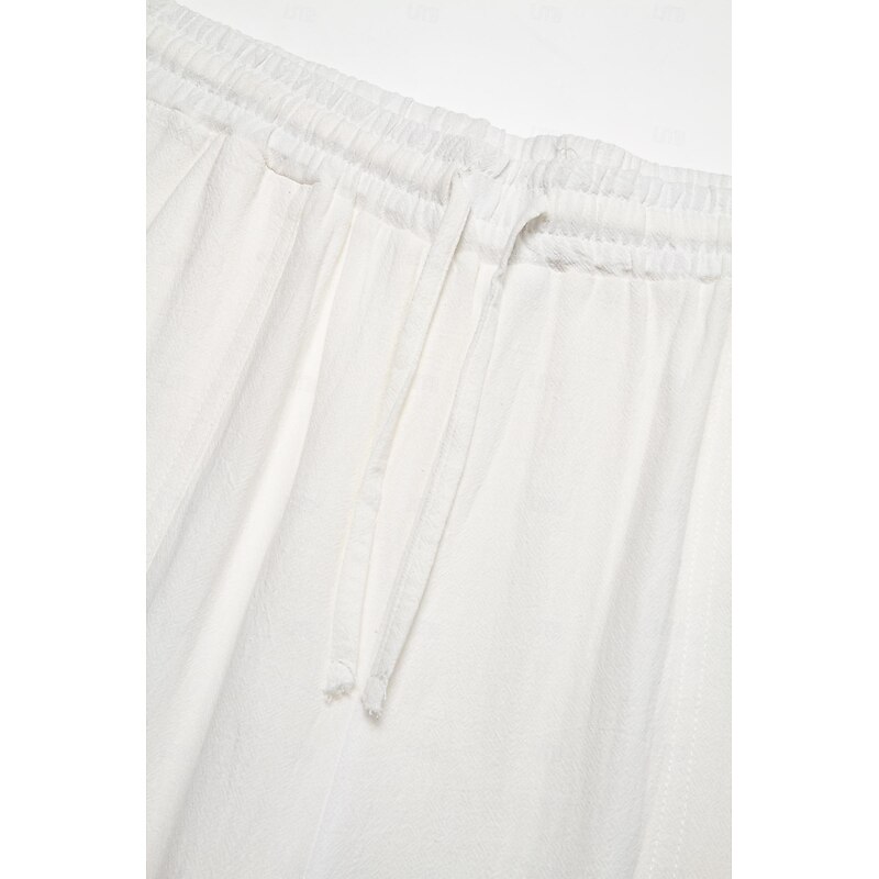 Men's Trousers Summer Pants Beach Pants Elastic Drawstring Design Front Pocket Straight Leg Bird Graphic Prints Soft Outdoor Casual Daily For Vacation Fashion Streetwear White Green4