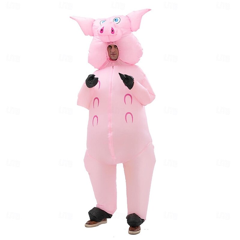 Pig Halloween Inflatable Costume Funny Costumes Halloween Group Family Costumes Carnival Costume Funny Costume Adults' Men's Women's Carnival Masquerade Performance Party Masquerade Easy Halloween