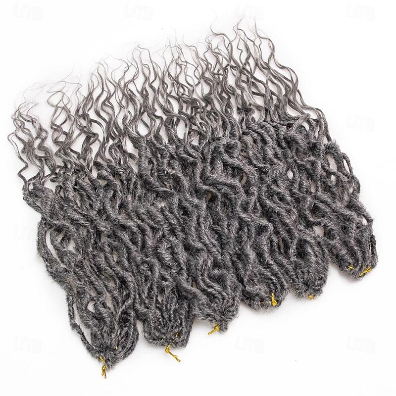 Faux Locs Crochet Hair 18Inch Goddess Locs Crochet Hair 6Packs Grey Locs Crochet Hair Soft Locs Curly Ends Dreadlock Crochet Locs Synthetic Crochet Braids2
