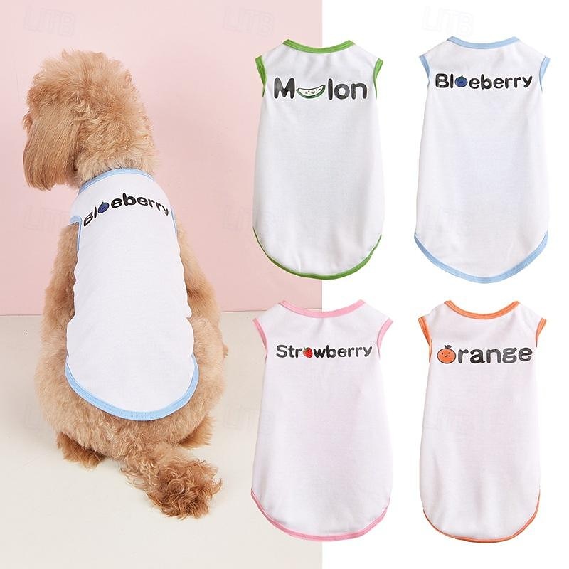 Dog Cat Vest Cute Casual Breathable Soft Washable Comfortable Outdoor Casual Daily Dog Clothing for Bichon Frise Pomeranian Baby Pet Papillon Small
