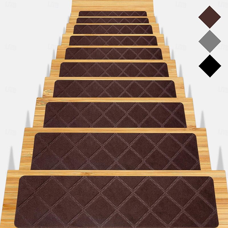 Stair Treads for Wooden Steps - 8x30in Carpet Stairs Runner Indoor Non-Slip Stair Mats for Kids Elders and Pets2