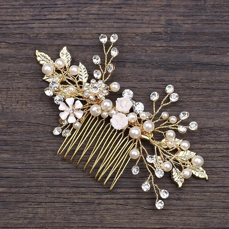Bridal Headpiece Wedding Hair Pin Hair Vine Accessories Bridal Crystal Pearl Hair Comb, Bridal Head Piece Hair Piece Jewelry Gift2