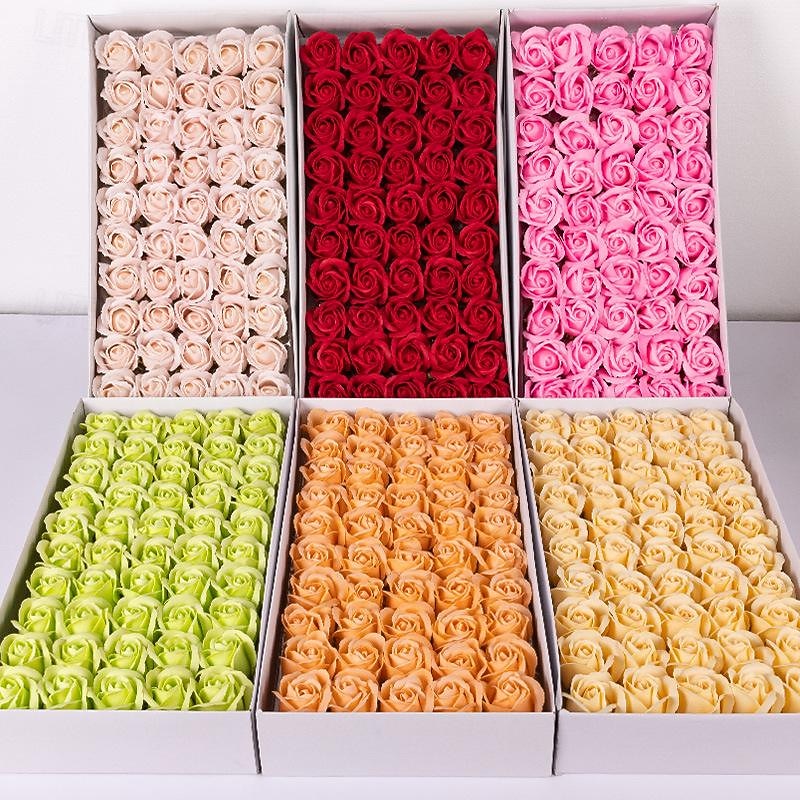 11 flowers  Soap Flower Head Soap Flower Rose With Base Simulation Flower Water Flower Vietnam Goddess Festival