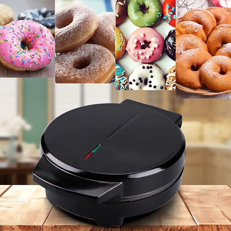 Mini Doughnut Maker Electric Non-stick Doughnut Maker Easy to Clean Makes 7 Doughnuts Makes Vegan Breakfast 1000W2