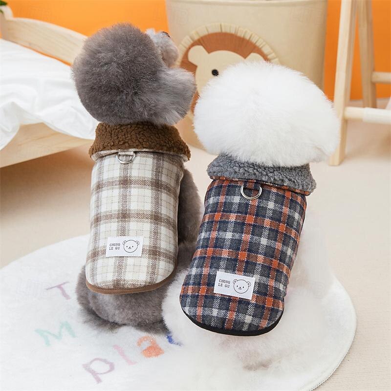Dog Cat Coat Jacket Spots & Checks Leisure Winter Breathable Soft Washable Comfortable Thick Dailywear Bed Casual Daily Weekend Walking Dog Clothing for Cat Dog Husky Labrador Alaskan Malamute